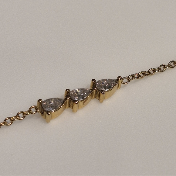 18k Gold/CZ bracelet - Picture 4 of 6